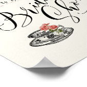 ヴィンテージタイポグラフィブライダルシャワーティーパーティー ポスター (角)