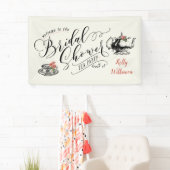 ヴィンテージタイポグラフィブライダルシャワーティーパーティー 横断幕 (インサイチュ)