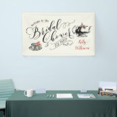 ヴィンテージタイポグラフィブライダルシャワーティーパーティー 横断幕 (トレードショー)