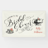 ヴィンテージタイポグラフィブライダルシャワーティーパーティー 横断幕 (横)