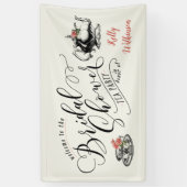 ヴィンテージタイポグラフィブライダルシャワーティーパーティー 横断幕 (縦)