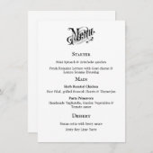 ヴィンテージタイポグラフィメニューカード メニュー (正面/裏面)