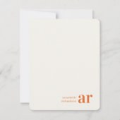 ヴィンテージタイポグラフィモノグラムレトロオレンジスタイリッシュ ノートカード (正面)