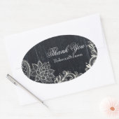 ヴィンテージタイポグラフィラスティックチョーク感謝していボードユー 楕円形シール (封筒)