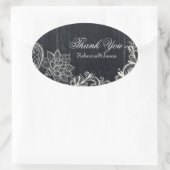 ヴィンテージタイポグラフィラスティックチョーク感謝していボードユー 楕円形シール (バッグ)