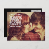 ヴィンテージタイポグラフィ写真はがきを保存 案内ポストカード (正面/裏面)