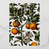 ヴィンテージタイポグラフィ冬オレンジ写真クリスマス 箔シーズンカード (裏面)