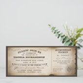 ヴィンテージタイポグラフィ卒業チケット招待状 招待状 (スタンド正面)