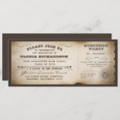 ヴィンテージタイポグラフィ卒業チケット招待状 招待状 (正面/裏面)