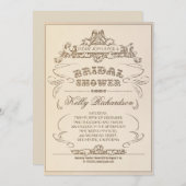 ヴィンテージタイポグラフィ古いブライダルシャワー招待状 招待状 (正面/裏面)