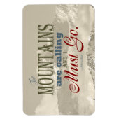 ヴィンテージタイポグラフィ山々が呼び出している;ミュア マグネット (縦)