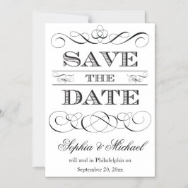 ヴィンテージタイポグラフィ日付の結婚保存 マグネット招待状