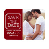 ヴィンテージタイポグラフィ日付マグネットの保存 |赤 マグネット (横)