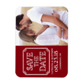 ヴィンテージタイポグラフィ日付マグネットの保存 |赤 マグネット (縦)