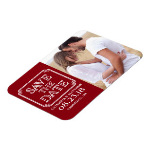 ヴィンテージタイポグラフィ日付マグネットの保存  赤 マグネット