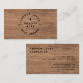 ヴィンテージタイポグラフィ素朴な暗黒モダン材ミニマル 名刺 (正面/裏面)