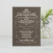 ヴィンテージタイポグラフィ経過記念日招待状 招待状 (スタンド正面)