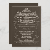 ヴィンテージタイポグラフィ経過記念日招待状 招待状 (正面/裏面)