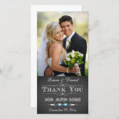 ヴィンテージタイポグラフィ結婚シャルボードの写真カード サンキューカード (正面/裏面)