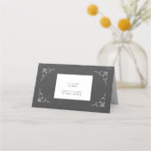 ヴィンテージタイポグラフィ結婚シャルボード プレイスカード (正面)