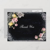 ヴィンテージタイポグラフィ結婚シャルボ感謝していード ポストカード (正面/裏面)