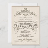 ヴィンテージタイポグラフィ老化デザイン結婚式招待状 招待状 (正面)