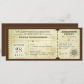ヴィンテージタイポグラフィ誕生日チケット 招待状 (正面/裏面)