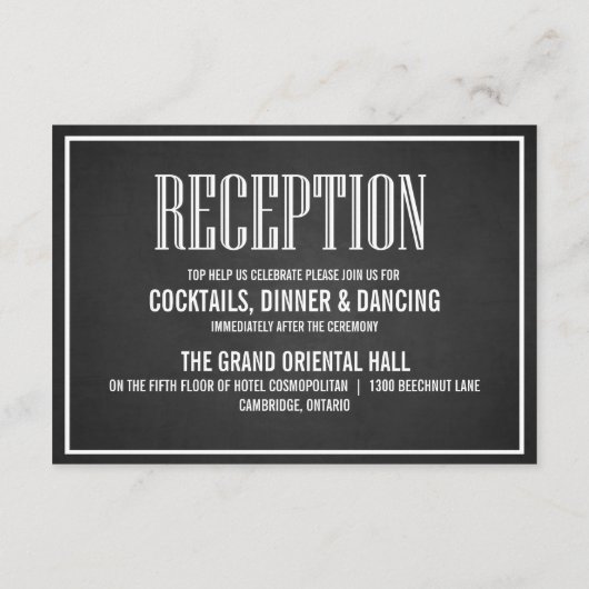 ヴィンテージタイポグラフィ黒板披露宴カード エンクロージャーカード (裏面)