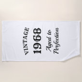 ヴィンテージタイポグラフィ50誕生日ビーチタオルギフト ビーチタオル (正面)