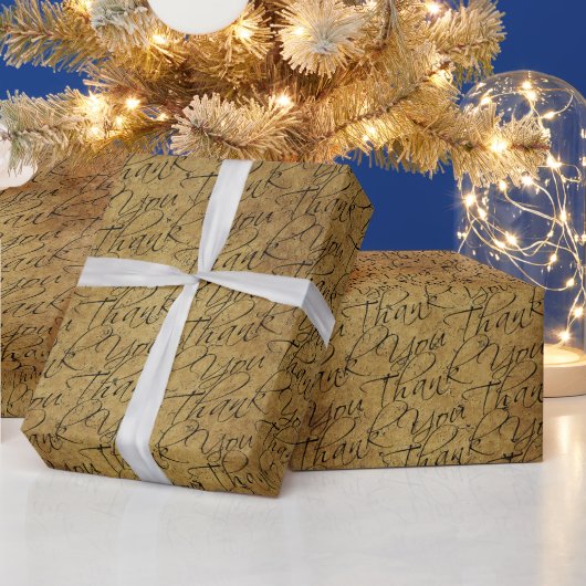 ヴィンテージタイポグラフィ – ありがとう ラッピングペーパー (クリスマス)