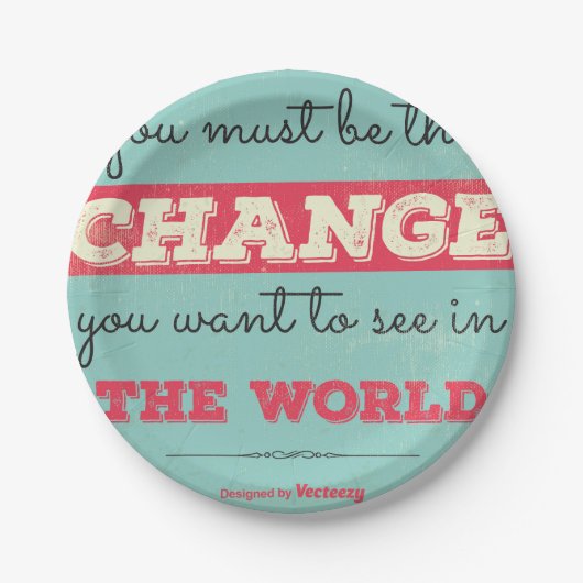 ヴィンテージタイポグラフィ ペーパープレート (正面)