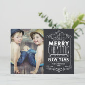 ヴィンテージタイポグラフィ | 休日のフォトカード シーズンカード (スタンド正面)