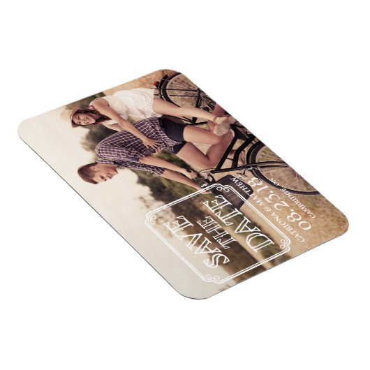 ヴィンテージタイポグラフィ | Photo日付マグネットを保存 マグネット (右側)