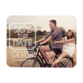 ヴィンテージタイポグラフィ | Photo日付マグネットを保存 マグネット (横)