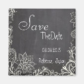 ヴィンテージタイポグラフィChalkboard日付を保存 マグネット (正面)