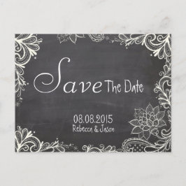 ヴィンテージタイポグラフィChalkboard日付を保存 案内ポストカード