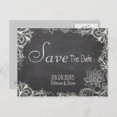 ヴィンテージタイポグラフィChalkboard日付を保存 案内ポストカード (正面/裏面)