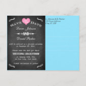 ヴィンテージタイポグラフィChalkboard日付カードを保存 案内ポストカード (裏面)