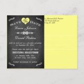 ヴィンテージタイポグラフィChalkboard日付カードを保存 案内ポストカード (裏面)