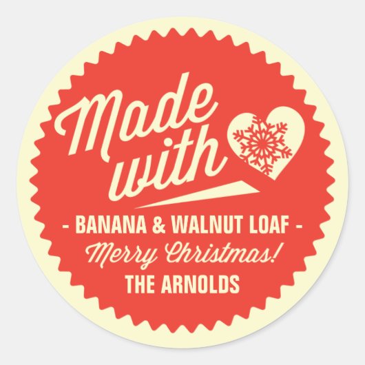 ヴィンテージタイポグラフィChristmasギフトシール/ラベル ラウンドシール (正面)