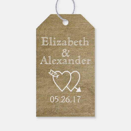 ヴィンテージタイポグラフィMason Jar Burlapテーブル番号 ギフトタグ (裏面)