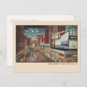 ヴィンテージタイムズスクエアアットネオンライト ポストカード (正面/裏面)