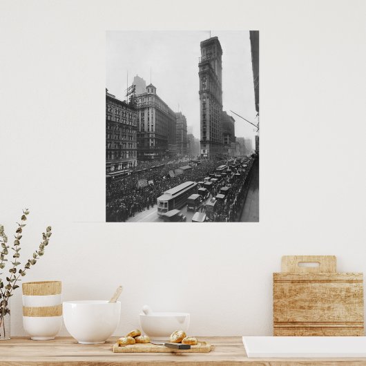 ヴィンテージタイムズスクエアNYC写真(1911) ポスター (キッチン)