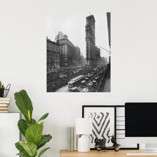 ヴィンテージタイムズスクエアNYC写真(1911) ポスター (ホームオフィス)