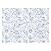 ヴィンテージタイムレスエレガンスブルーフローラルパターン テーブルクロス (正面(横))