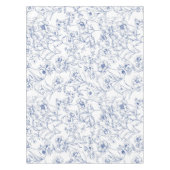 ヴィンテージタイムレスエレガンスブルーフローラルパターン テーブルクロス (正面)