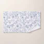 ヴィンテージタイムレスエレガンスブルーフローラルパターン バスタオルセット (ハンドタオル)