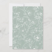 ヴィンテージタイムレスフローラグリーンガールベビーシャワー 招待状 (裏面)