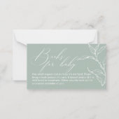 ヴィンテージタイムレスフローラグリーンブックベビーシャワー ノートカード (正面)