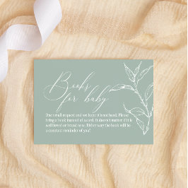 ヴィンテージタイムレスフローラグリーンブックベビーシャワー ノートカード